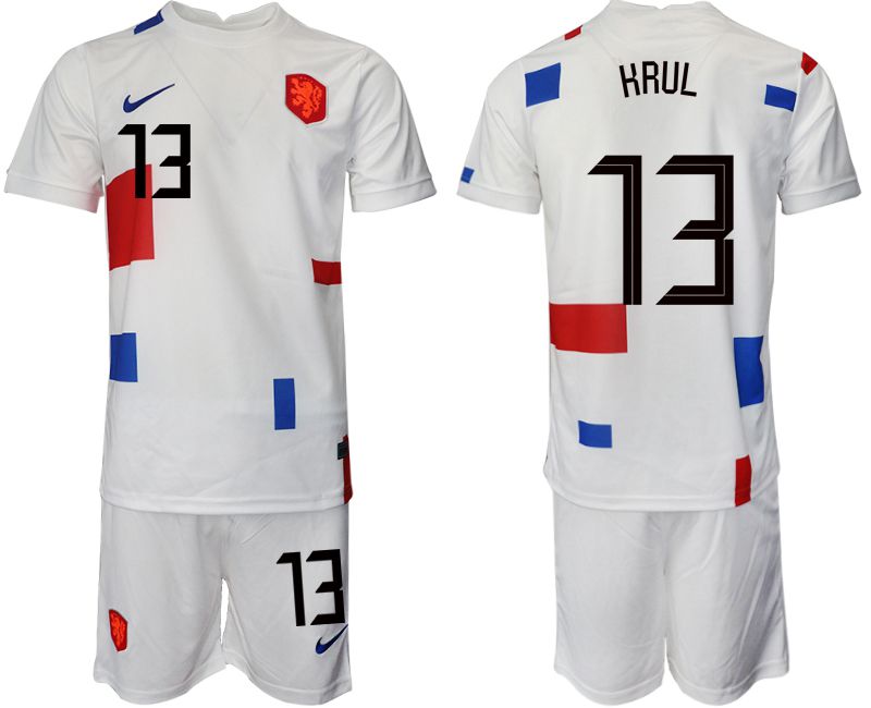 Men 2022 World Cup National Team Netherlands away white #13 Soccer Jersey